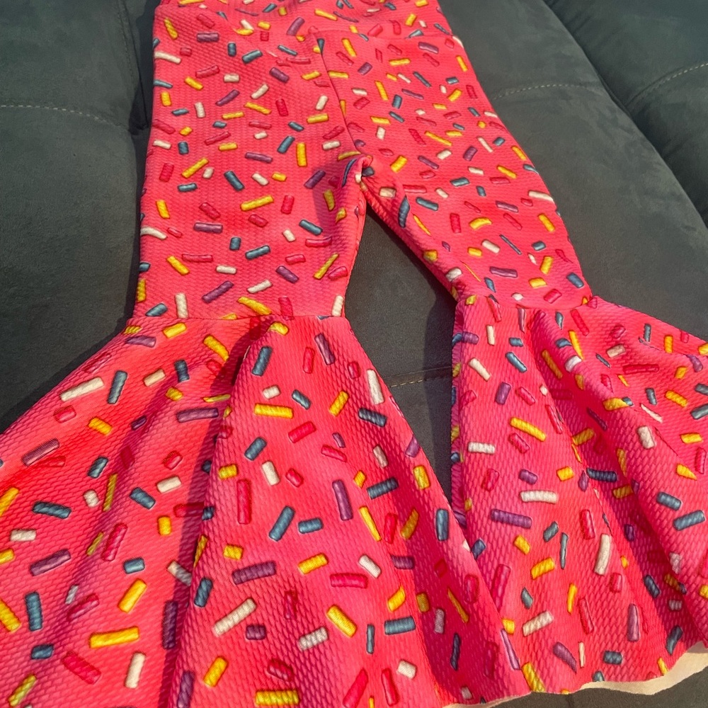Pink sprinkle bell bottom